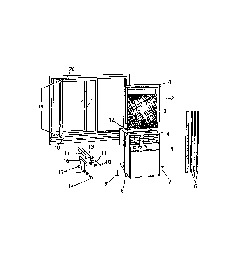 WINDOW MOUNTING PARTS ("SLIDER" MODEL)