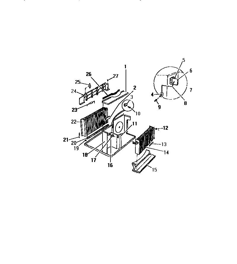 Evaporator, condenser ("aaa" cabinet models)