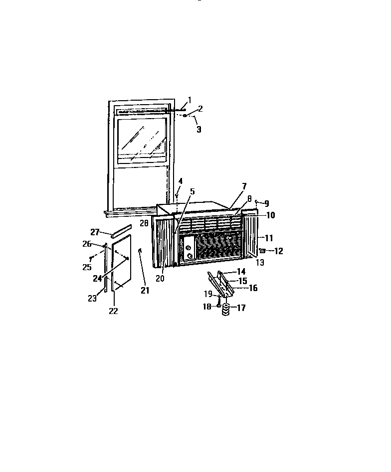 Cabinet, window mounting parts ("aaa" cabinet models)