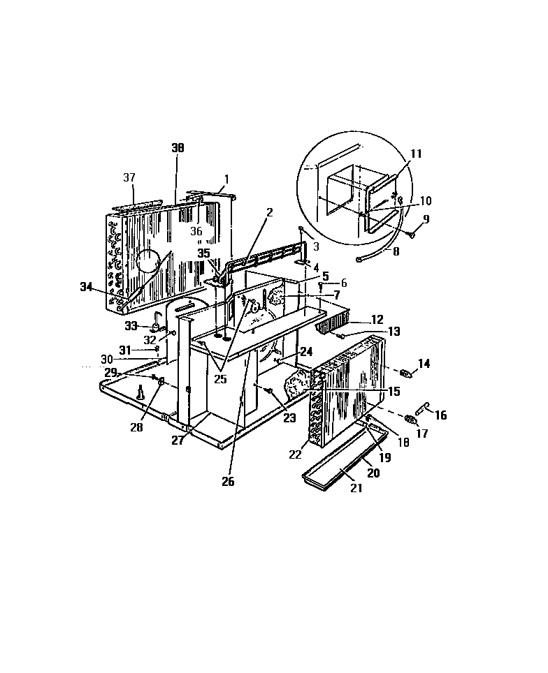 EVAPORATOR, CONDENSER ("B" CABINET MODELS)