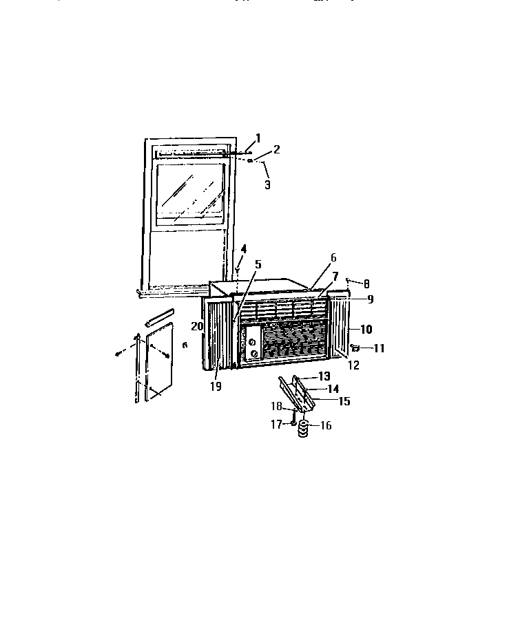 CABINET, WINDOW MOUNTING PARTS ("AAA" CABINET MODELS)