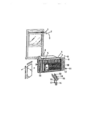 Cabinet, window mounting parts ("aaa" cabinet models)