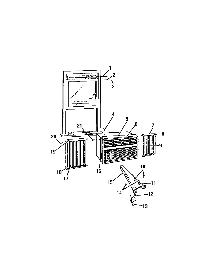 CABINET WINDOW MOUNTING PARTS ("CC" CABINET MODELS)