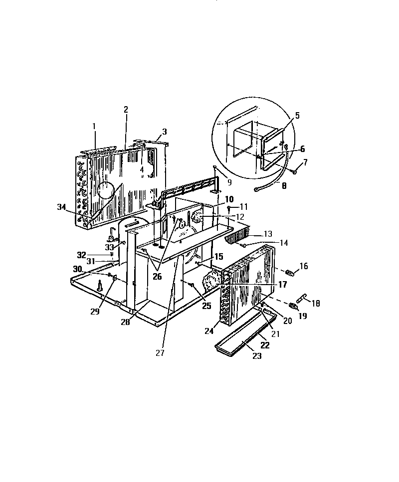 EVAPORATOR, CONDENSER ("B" CABINET MODELS)