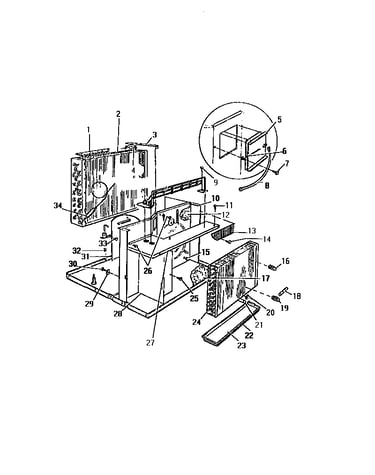 Evaporator, condenser ("b" cabinet models)