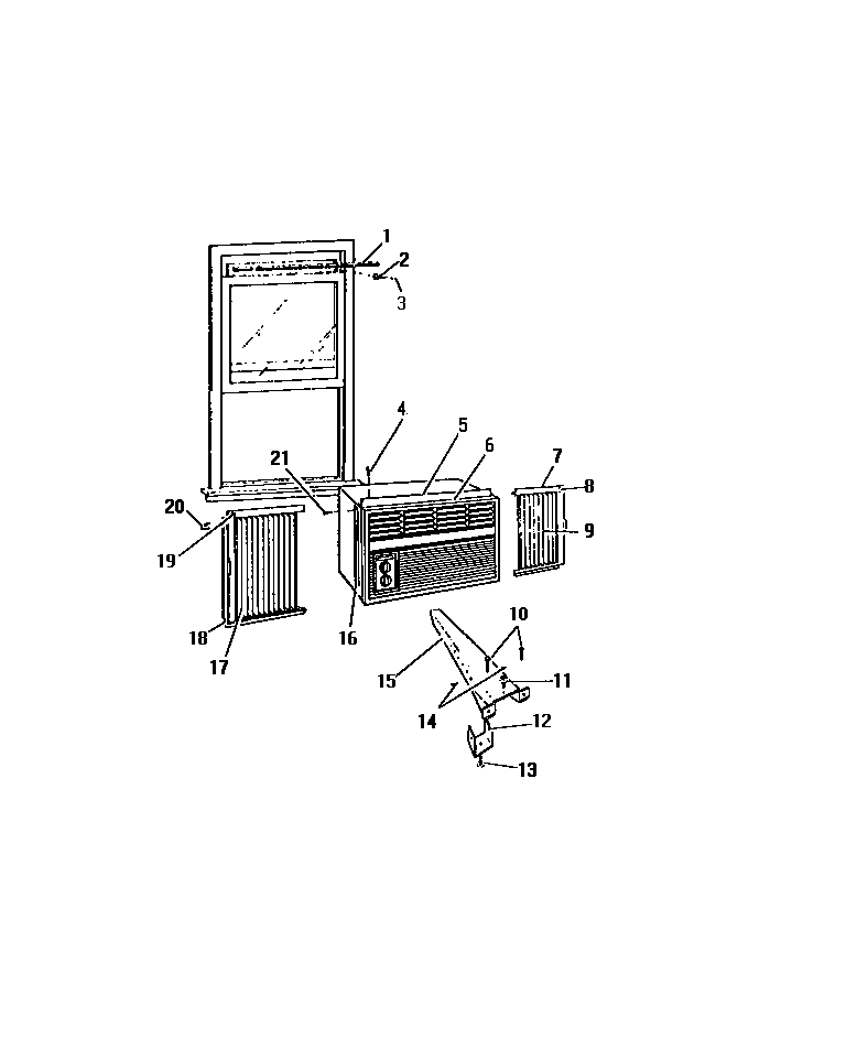 CABINET WINDOW MOUNTING PARTS ("B" CABINET MODELS)