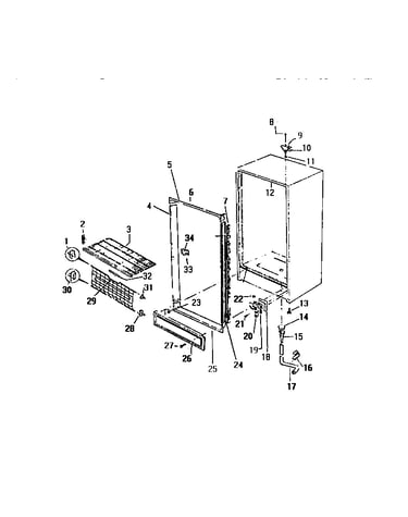 Cabinet, shelves, divider