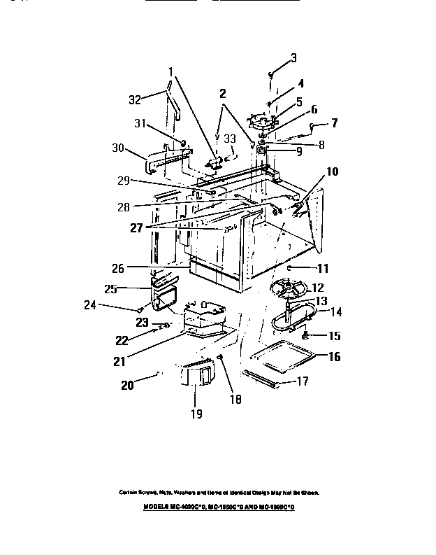 Oven liner, magnetron, stirrer, tray