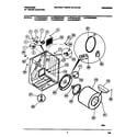 Frigidaire FDE546DBW1 cabinet, drum, heater asmy. diagram