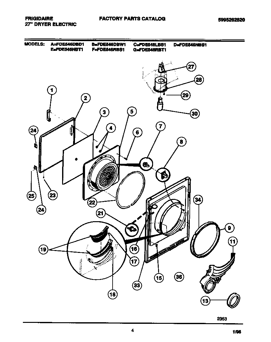 Door, front panel, lint filter