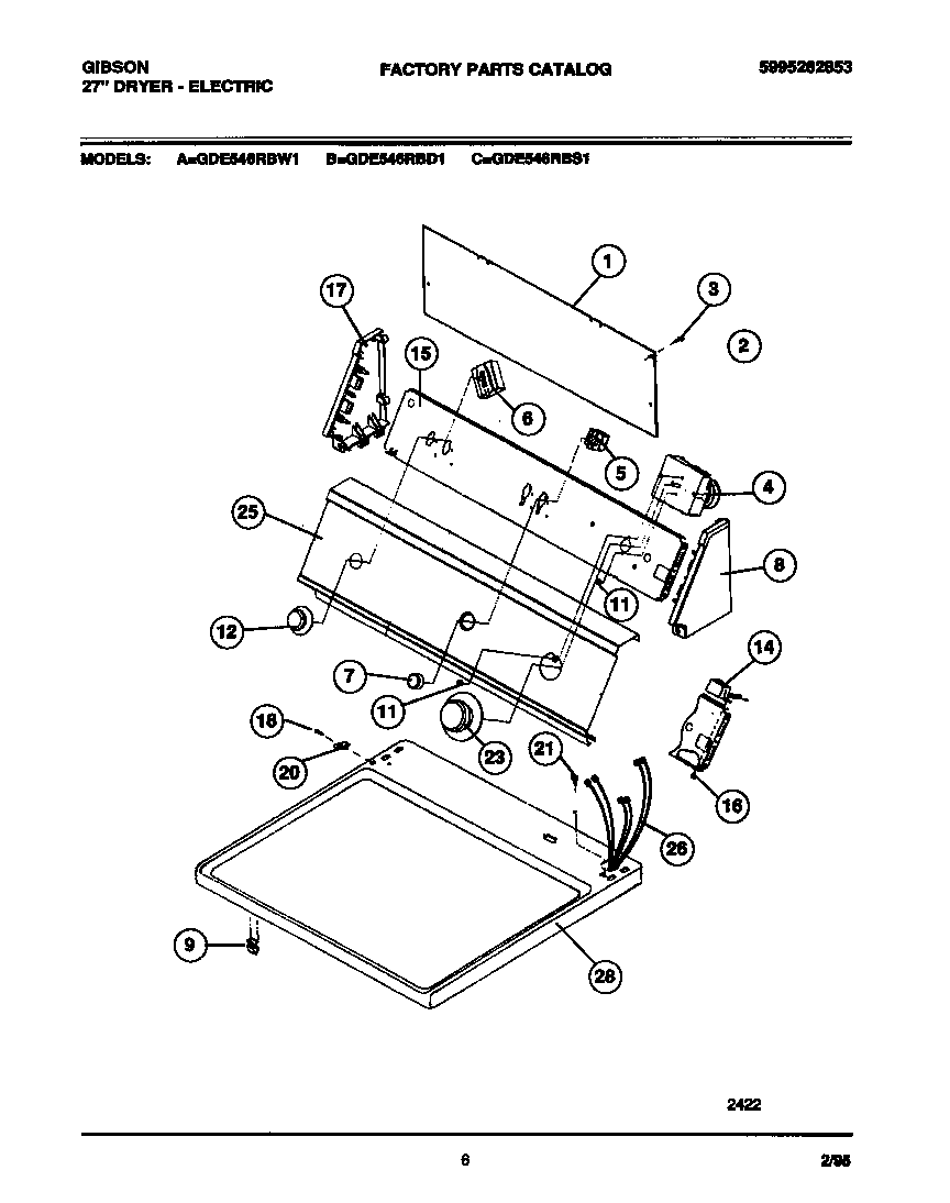 CONSOLE, CONTROLS, TOP PANEL