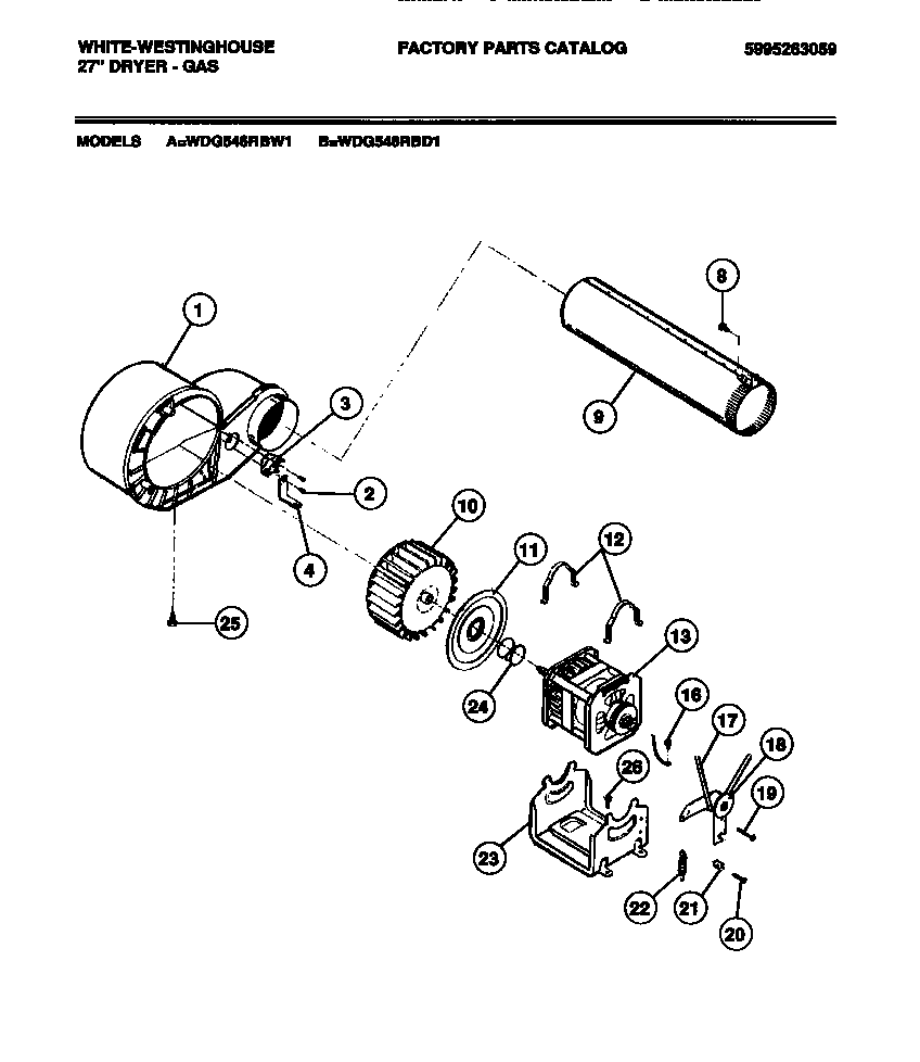 Motor, blower housing