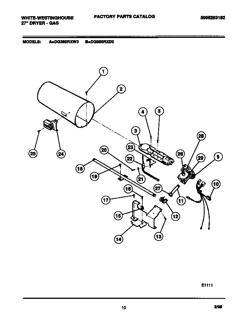 GAS VALVE, BURNER ASSEMBLY, SENSOR