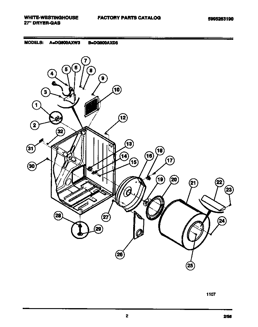 CABINET, DRUM, HEAT  DUCT