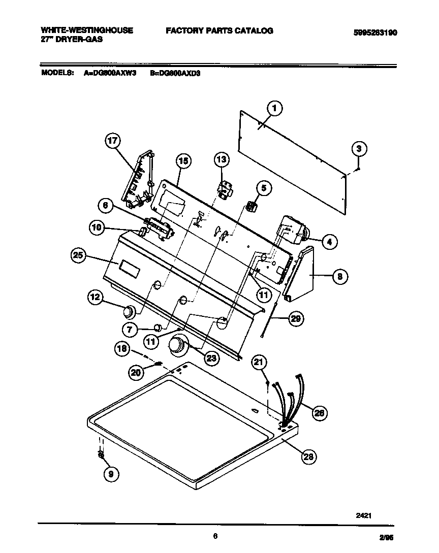 CONSOLE, CONTROLS, TOP PANEL