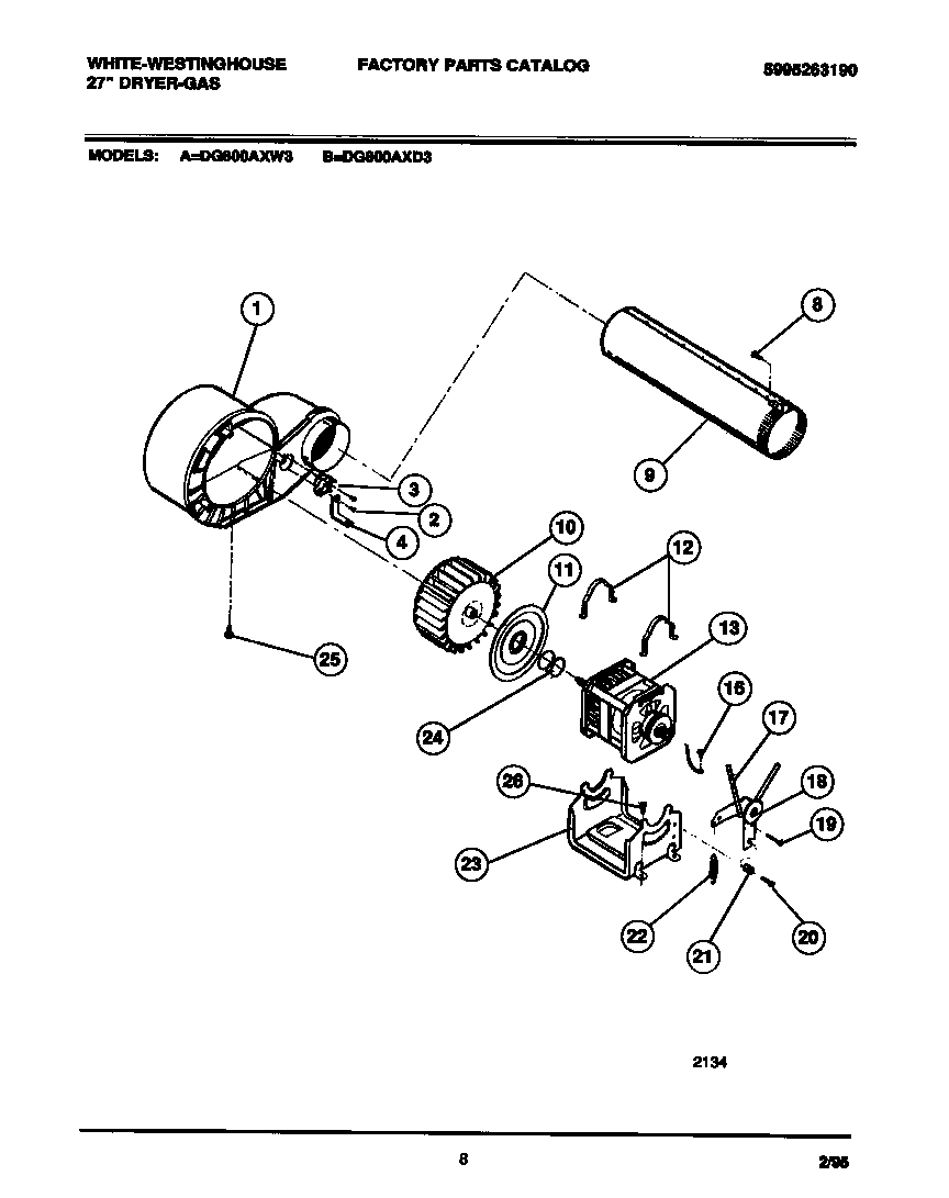 MOTOR, FAN HOUSING, EXHAUST DUCT