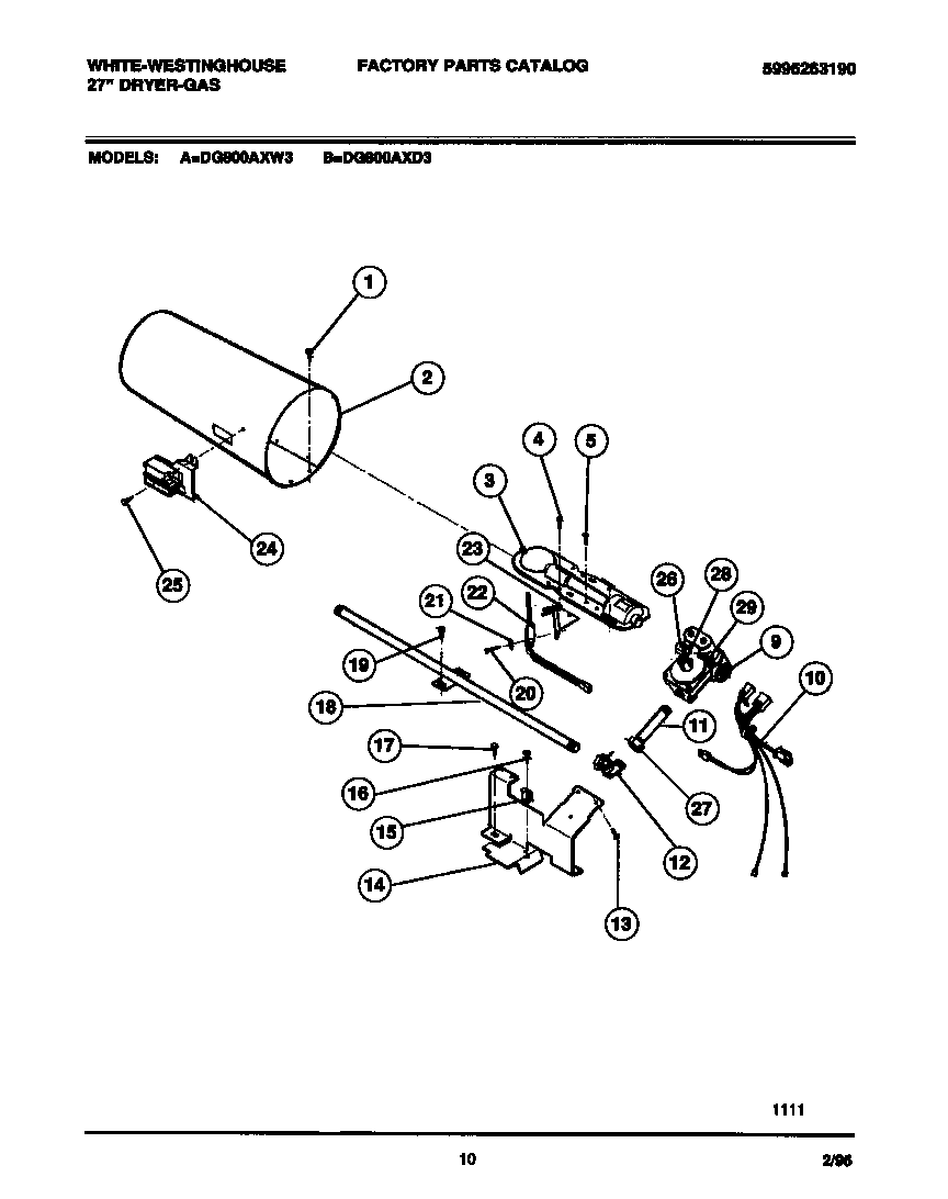 GAS VALVE, BURNER ASSEMBLY, SENSOR