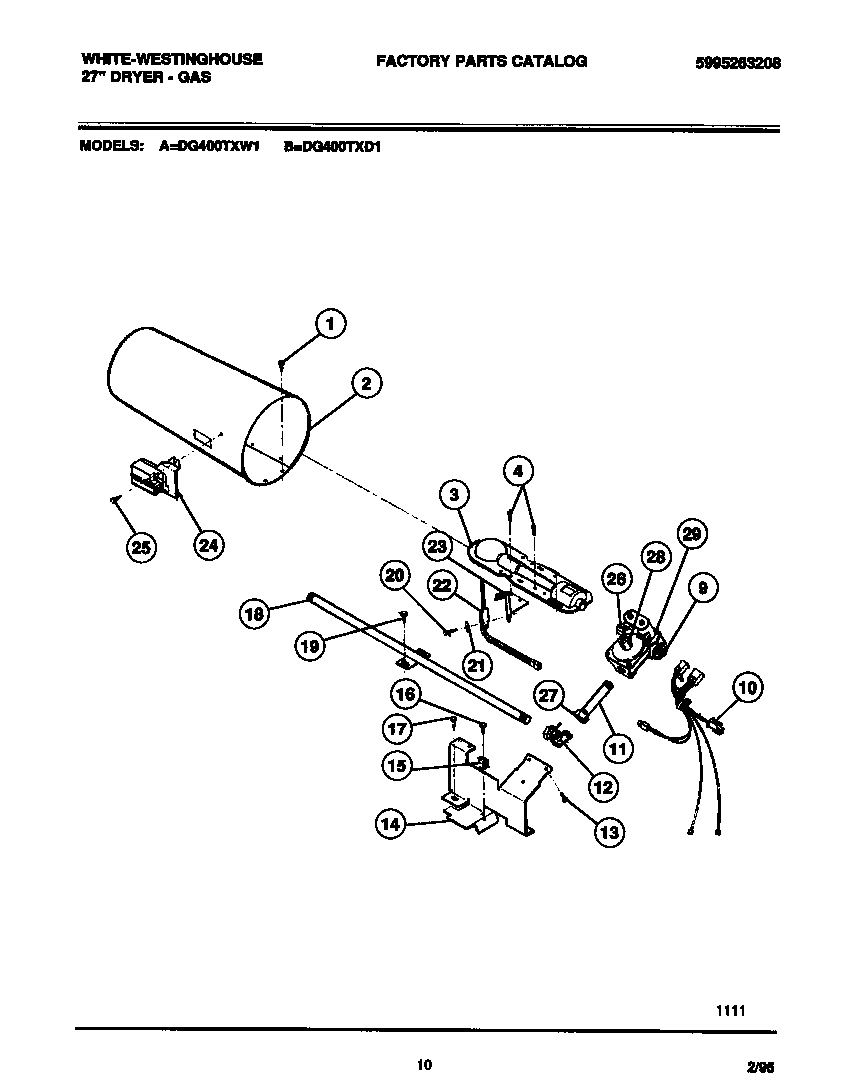 GAS VALVE, BURNER ASSEMBLY, SENSOR