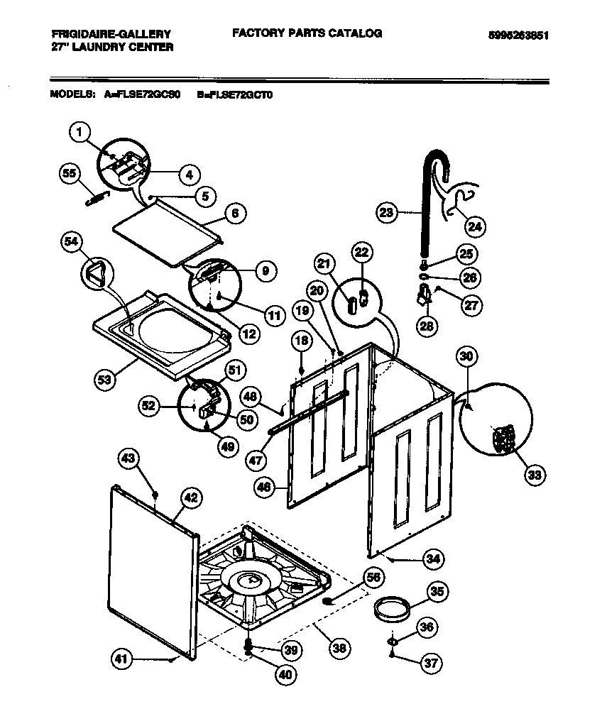 Washer cabinet, base, lid