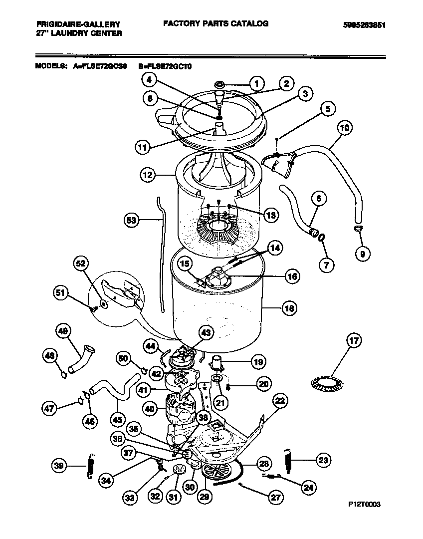 Washer motor, tub, hoses
