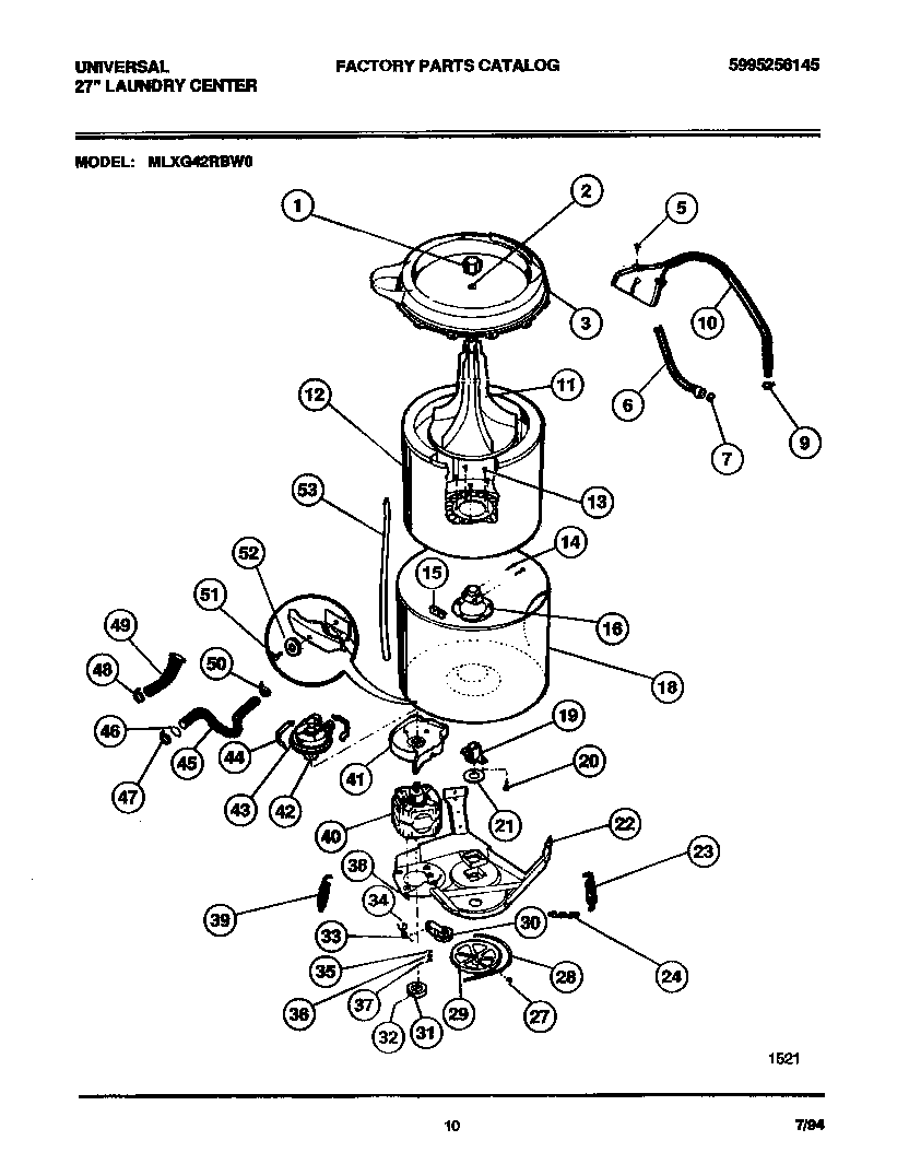 WASHER-TUBS, HOSES, MOTOR