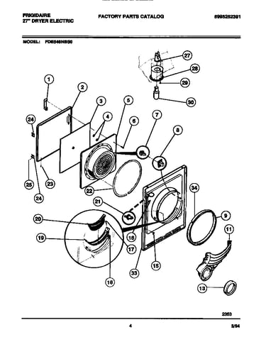 Door, front panel, lint filter