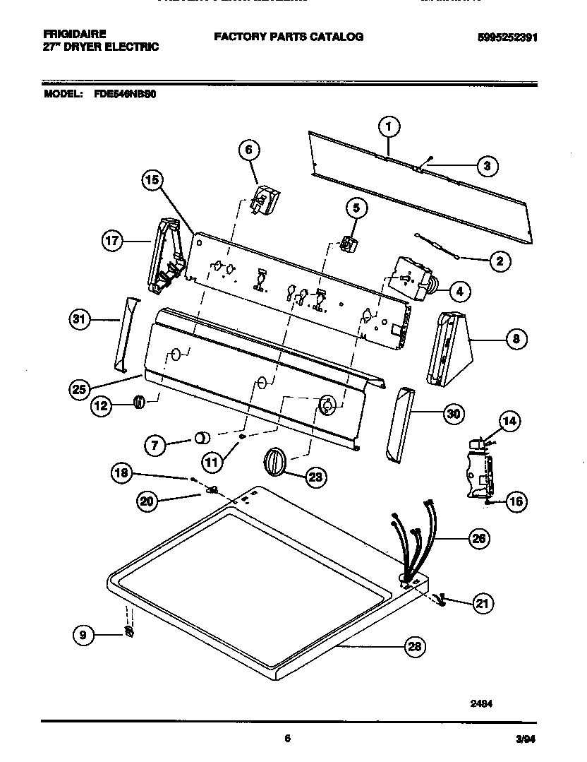 CONSOLE, CONTROLS, TOP PANEL