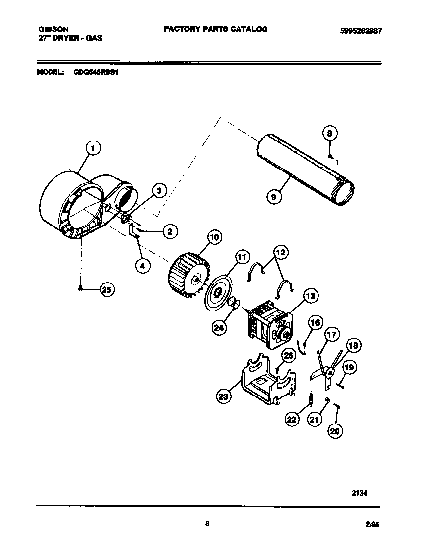 MOTOR, FAN HSG., EXHAUST DUCT