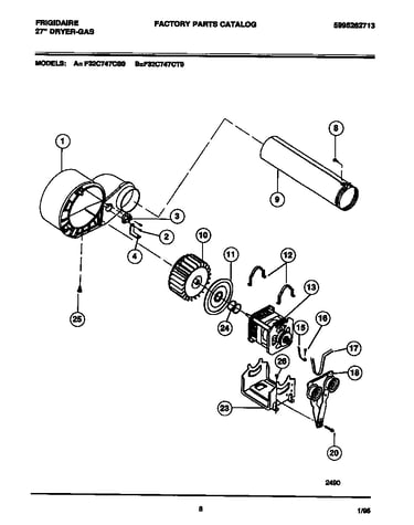 Motor, fan housing, exhaust duct