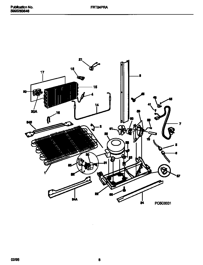 Compressor, condenser, evaporator