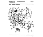Frigidaire FDE847GCS0 cabinet, drum, heater assembly diagram