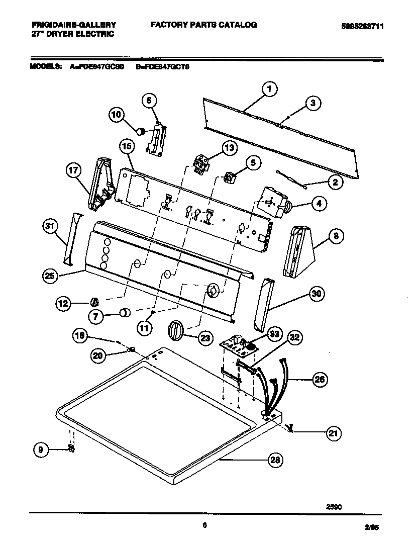 CONSOLE, CONTROLS, TOP PANEL