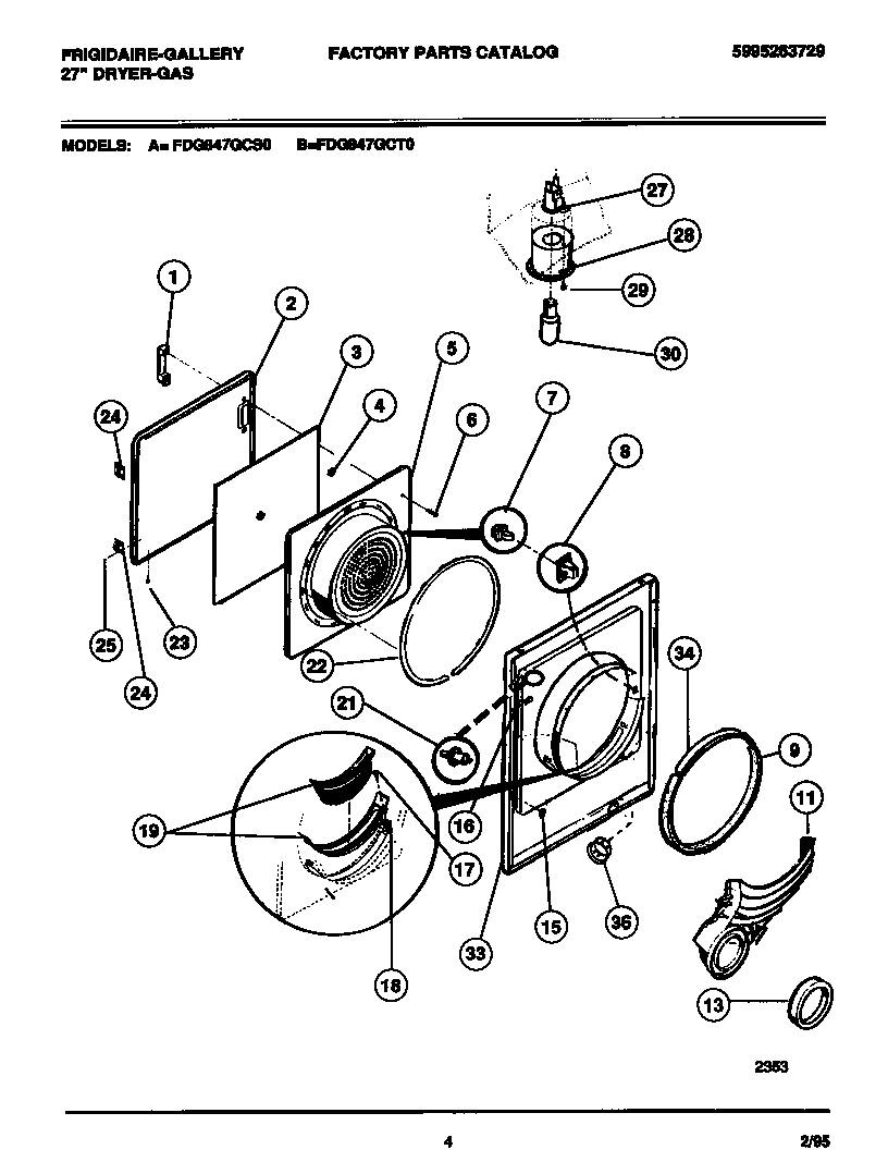 Door, front panel, lint filter
