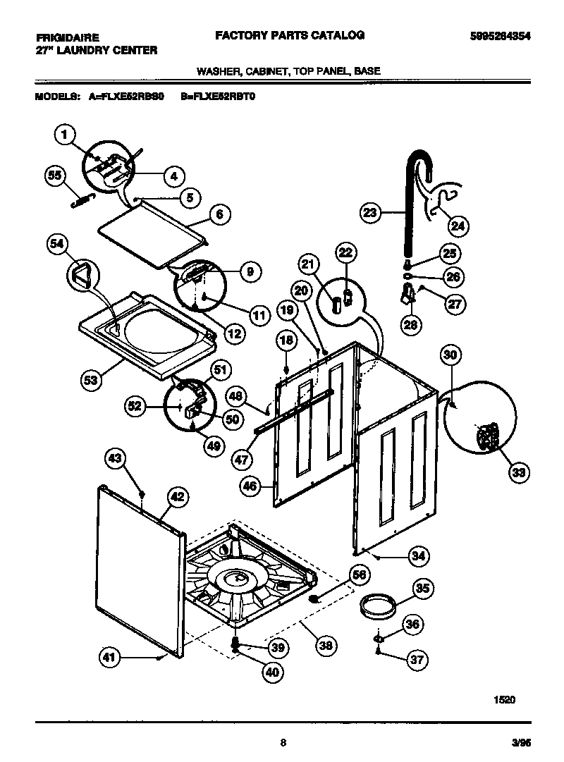 WASHER, CABINET, TOP PANEL, BASE
