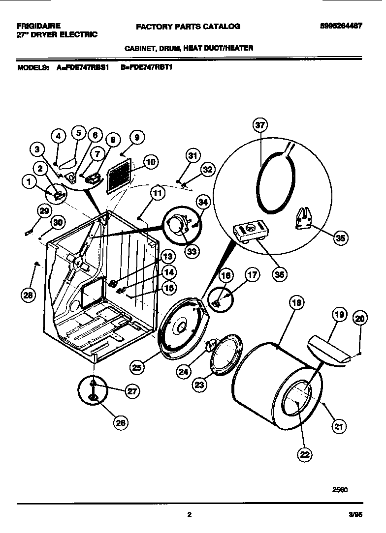 CABINET, DRUM, HEAT DUCT/HEATER