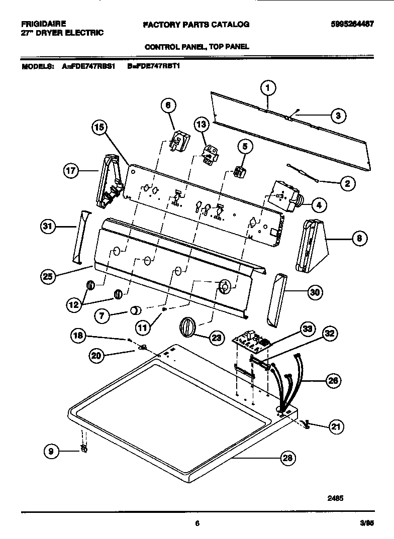 Control panel, top panel