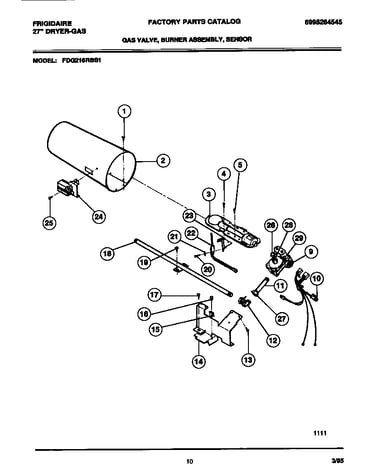 Gas valve, burner assembly, sensor