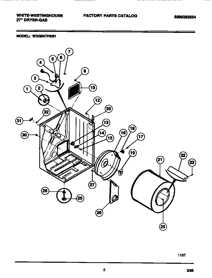 CABINET, DRUM, HEAT DUCT