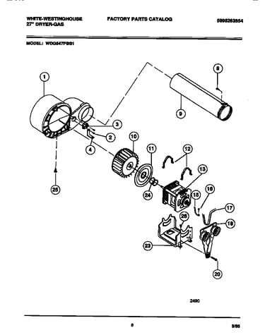 Motor, fan housing, exhaust duct