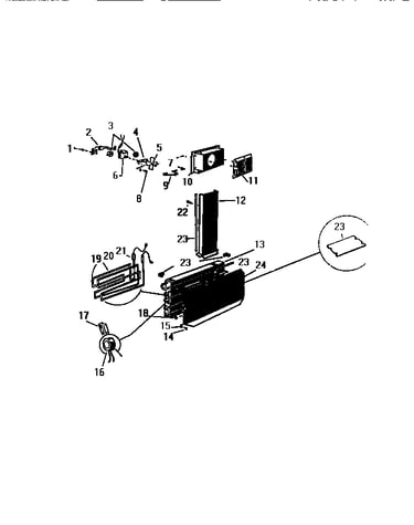 Evaporator, fan assembly