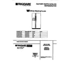 White-Westinghouse WRS24WRBW1 front cover diagram