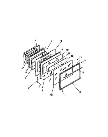 Oven door, panels