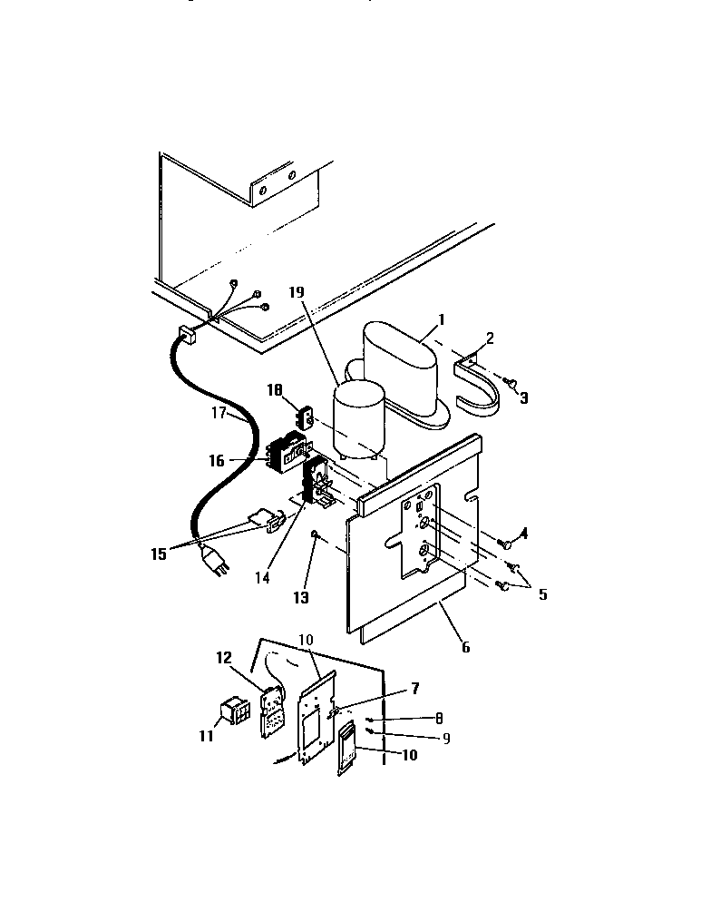 Controls, capacitors, cord ("aaa" cabinet models)