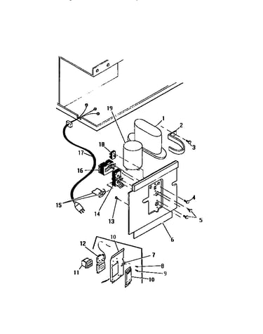 Controls, capacitors, cord ("aaa" cabinet models)
