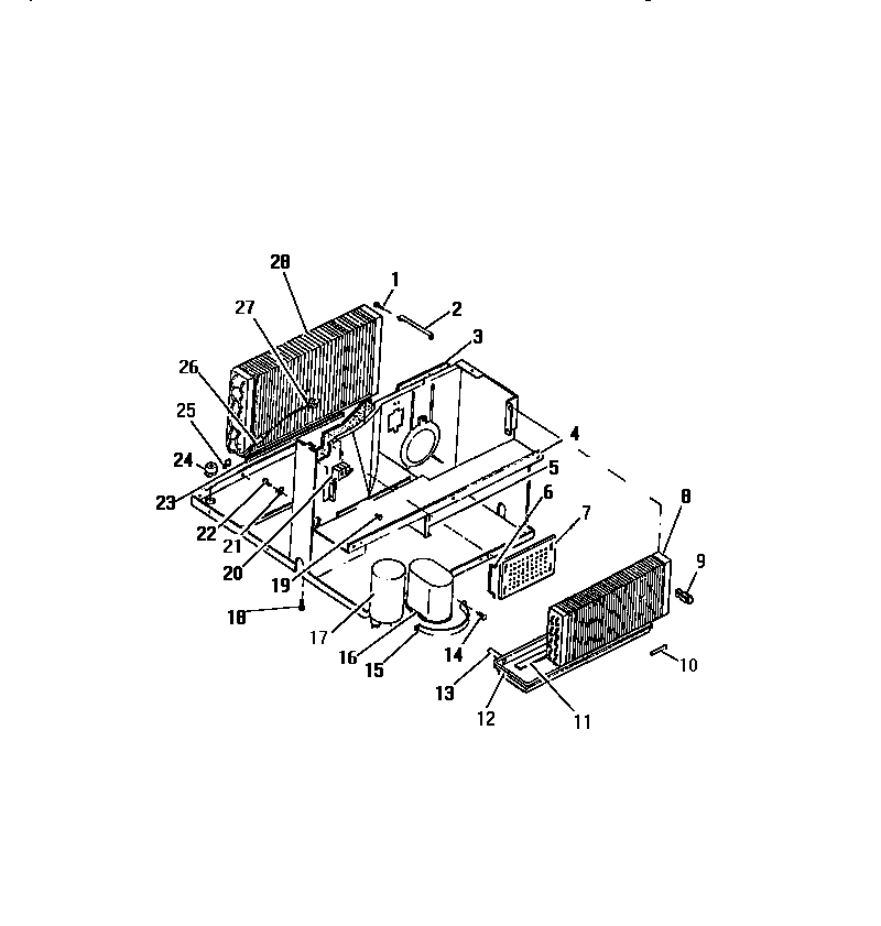 Evaporator, condenser ("cc" cabinet models)