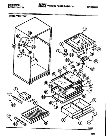 Food compartment, shelves, moulding