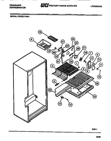 Freezer  compartment, shelf, blower motor