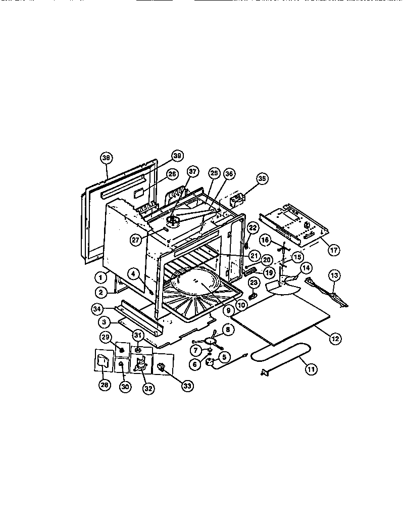 CAVITY/ELEMENTS (UPPER OVEN)