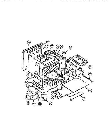 Cavity/elements (upper oven)