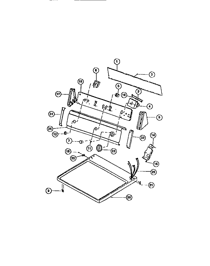 CONSOLE, CONTROLS, TOP PANEL